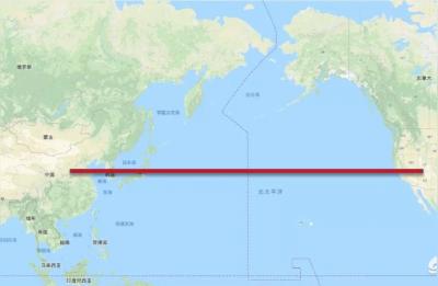 为什么上海到美国的距离是多少,中国和美国在同一纬度